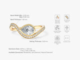 Curved Band Natural Diamond Engagement Ring