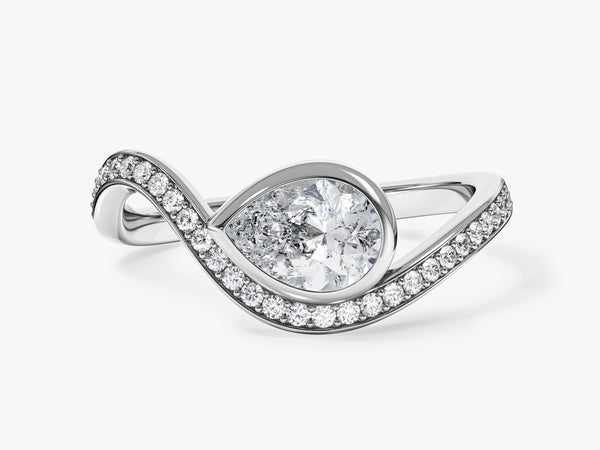 Curved Band Lab Grown Diamond Engagement Ring