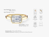 Flat Band Emerald Cut Lab Grown Diamond Engagement Ring