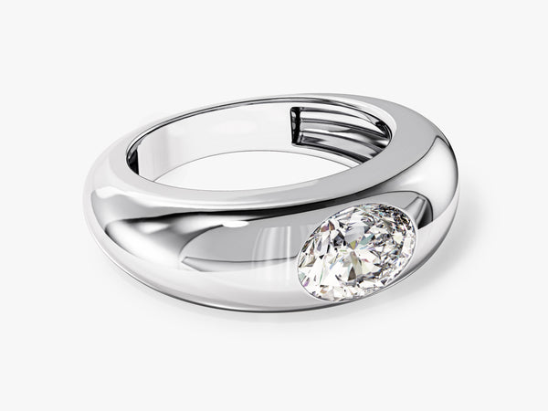 Bold Dome Natural Diamond Engagement Ring