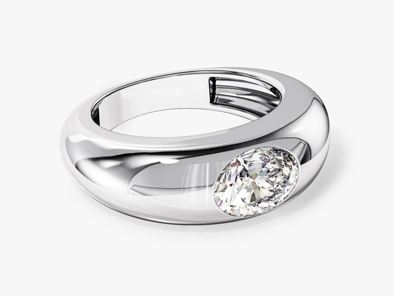 Bold Dome Moissanite Engagement Ring