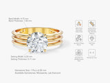 Triple Band Moissanite Engagement Ring