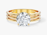 Triple Band Lab Grown Diamond Engagement Ring
