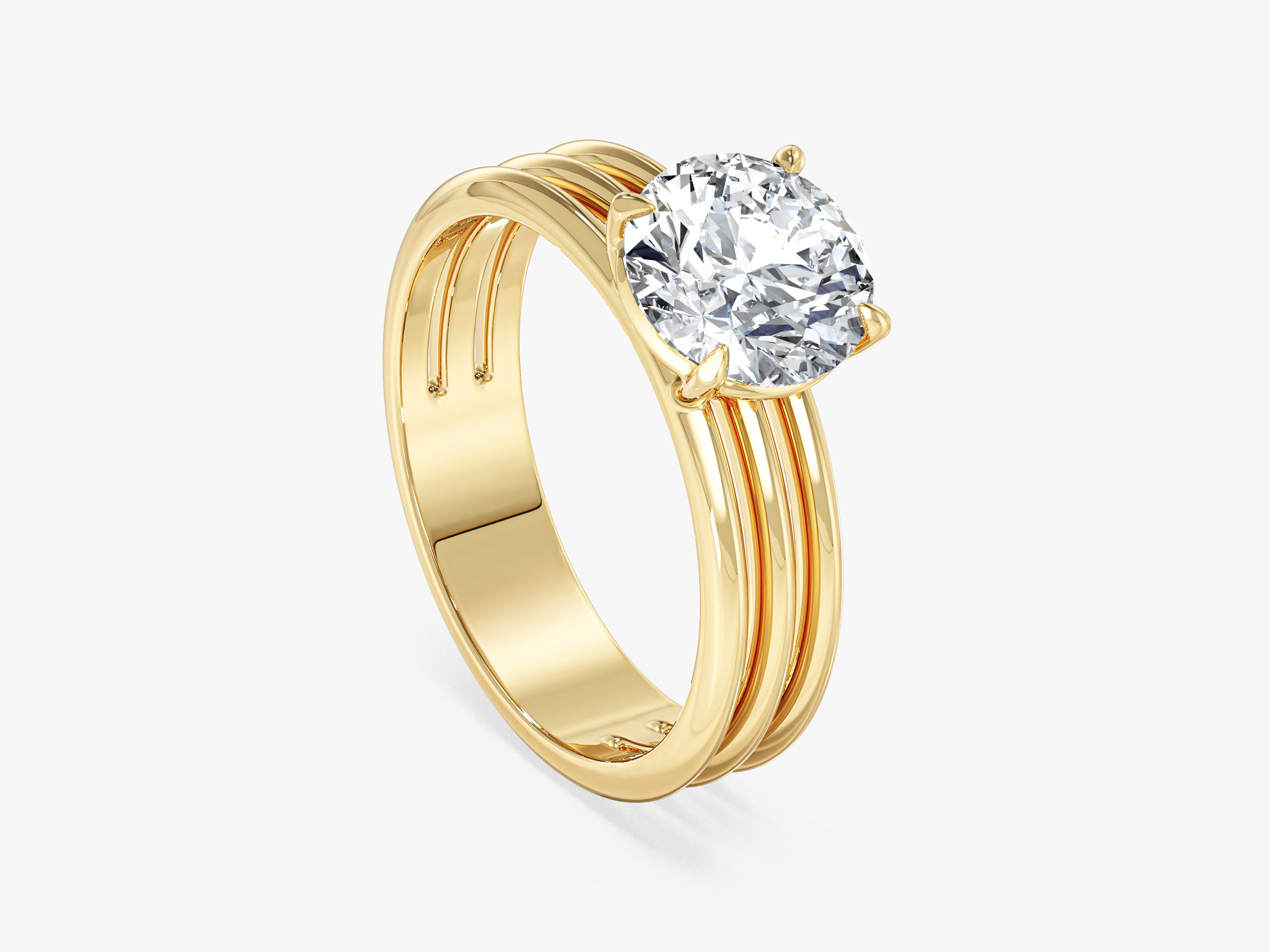 Gold ring with a large diamond, jewelry, luxury, engagement ring