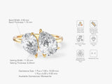 Pear Cut Natural Diamond Toi et Moi Engagement Ring