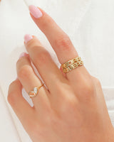 Bezel Set Pear Toi Et Moi Promise Ring