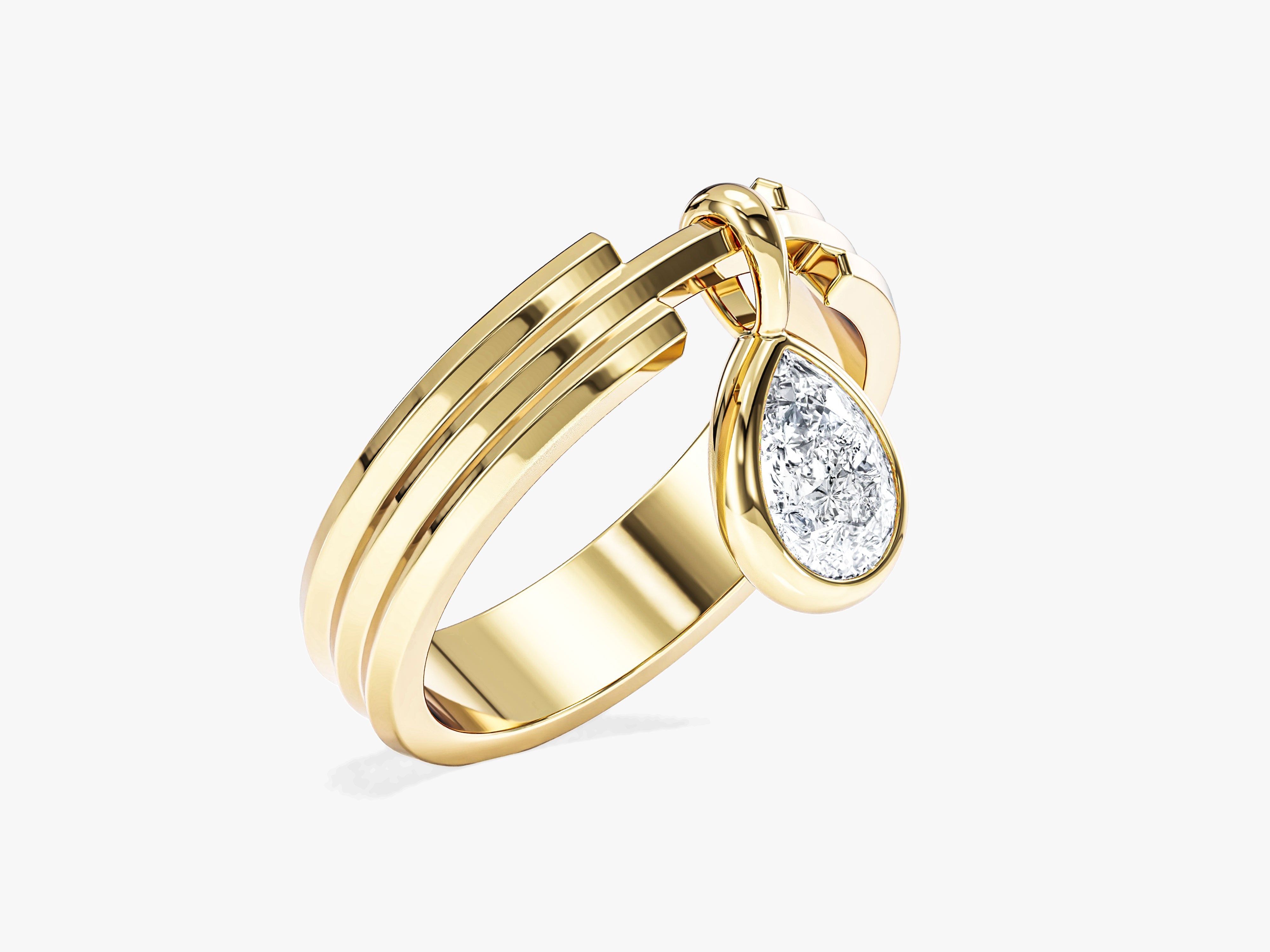 Pear Cut Charm Promise Ring