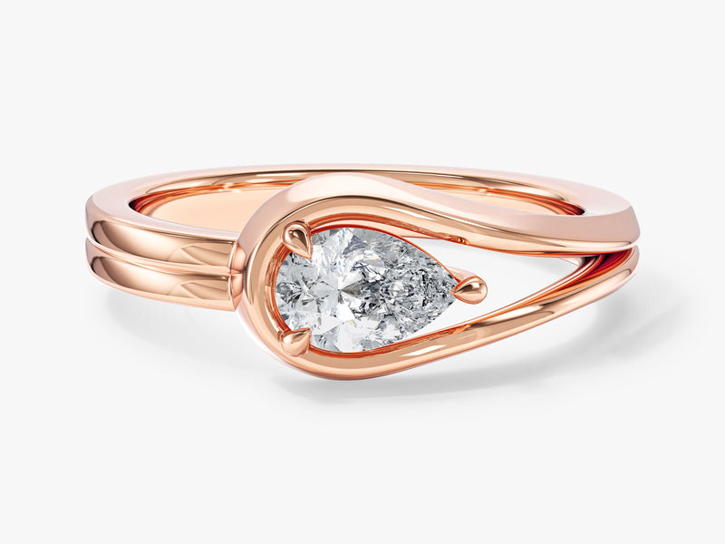 Split Shank Natural Diamond Engagement Ring