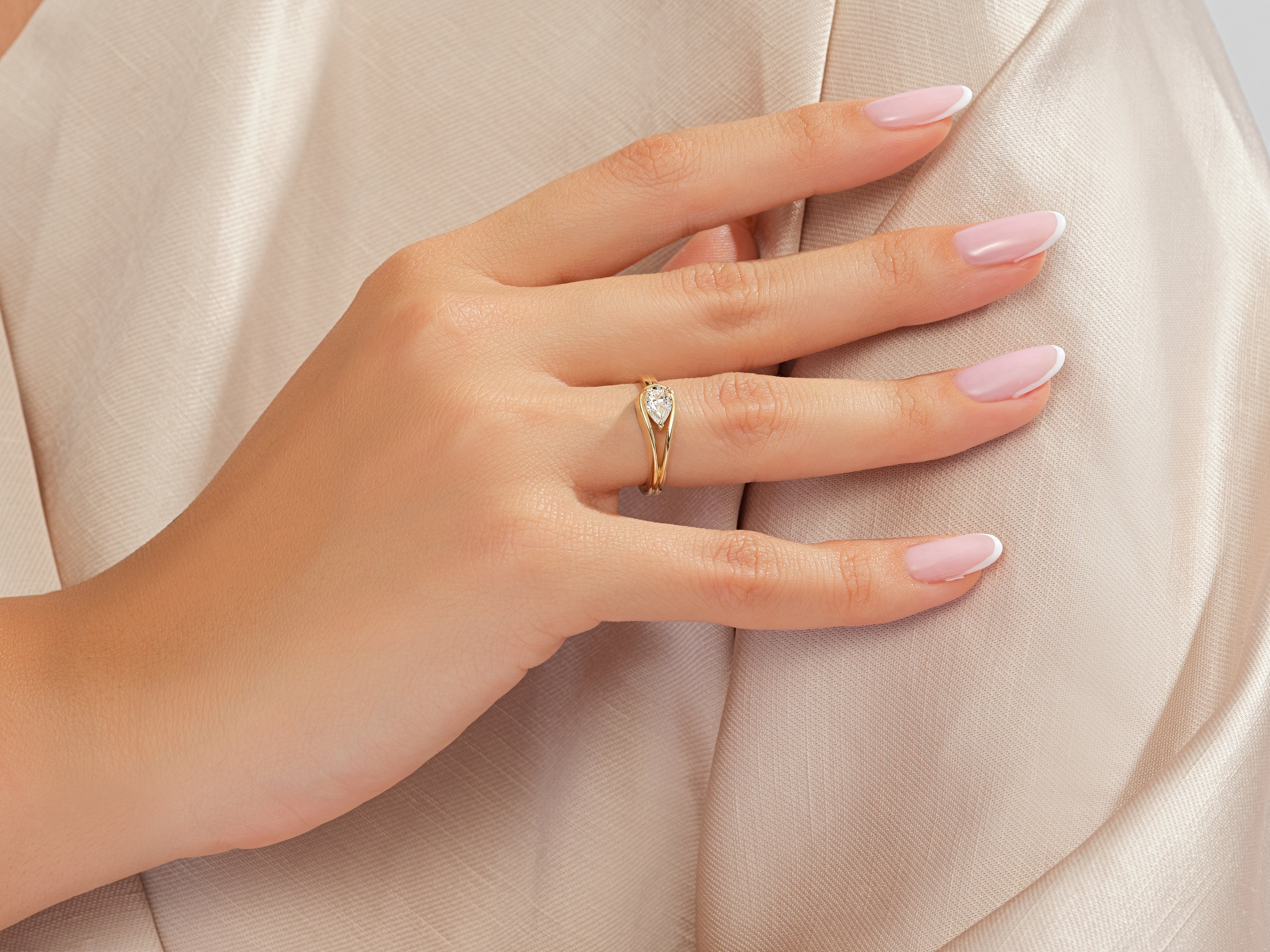 Split Shank Natural Diamond Engagement Ring