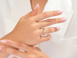 EG246_model_wearing_Yellow_unique_double_band_Promise_Ring