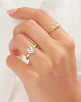 Bezel Set Heart Cut Promise Ring
