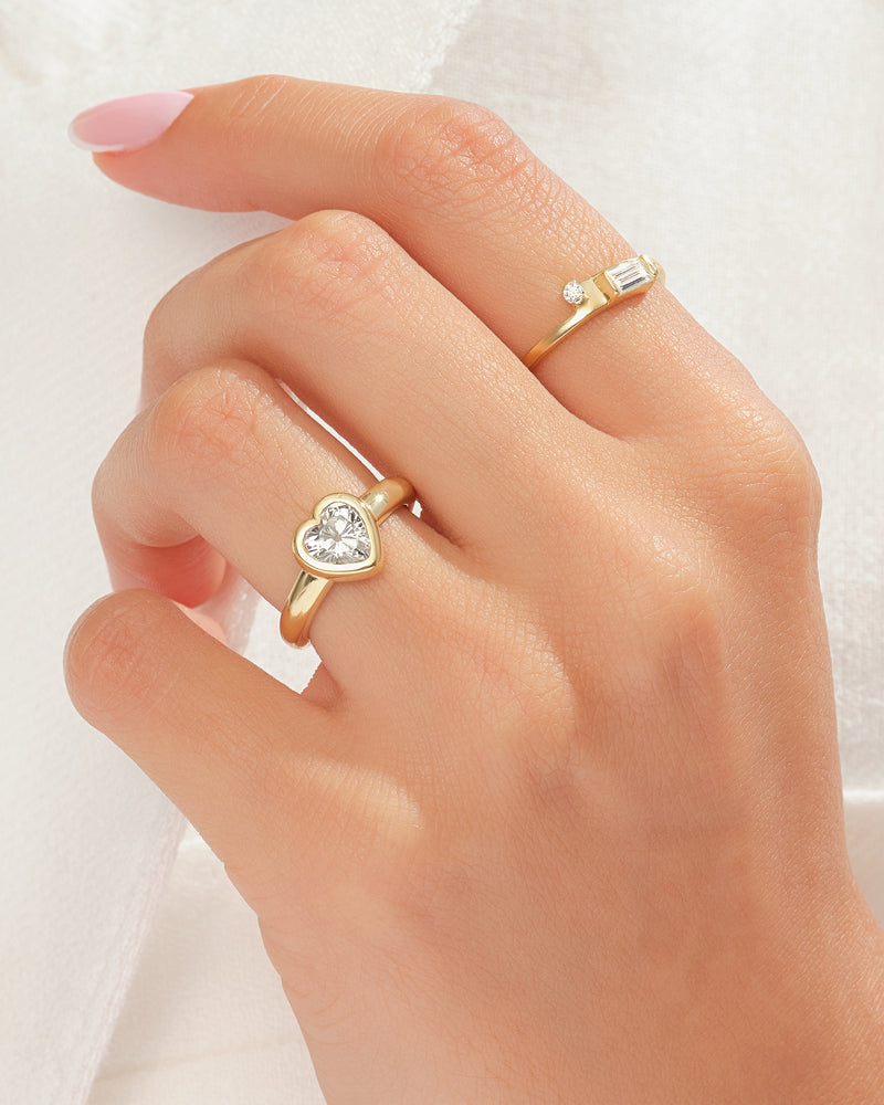 Bezel Set Heart Cut Promise Ring | Eternate
