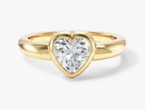 Dome Bezel Heart Moissanite Engagement Ring
