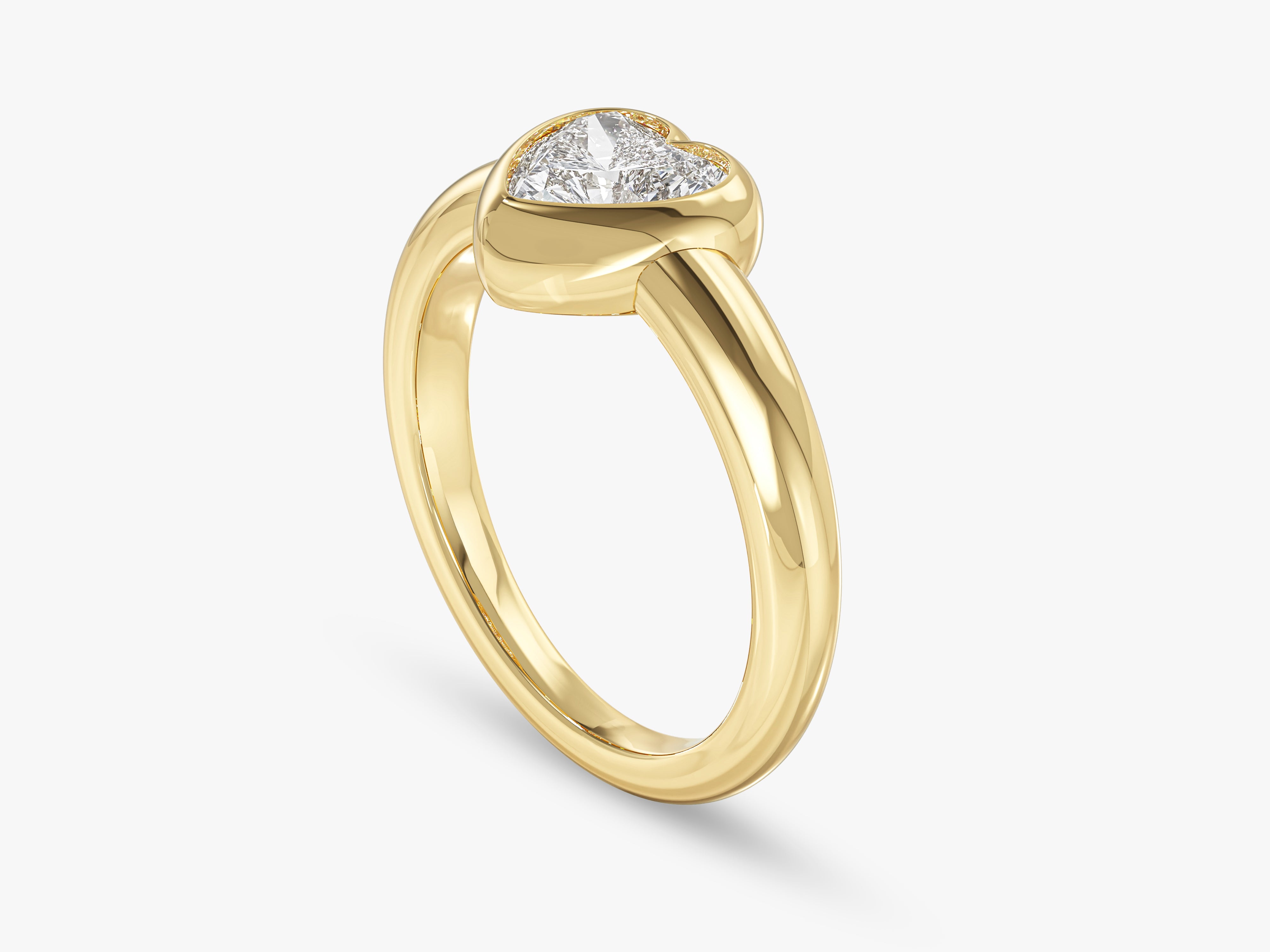 Gold heart diamond ring, fine jewelry, engagement ring