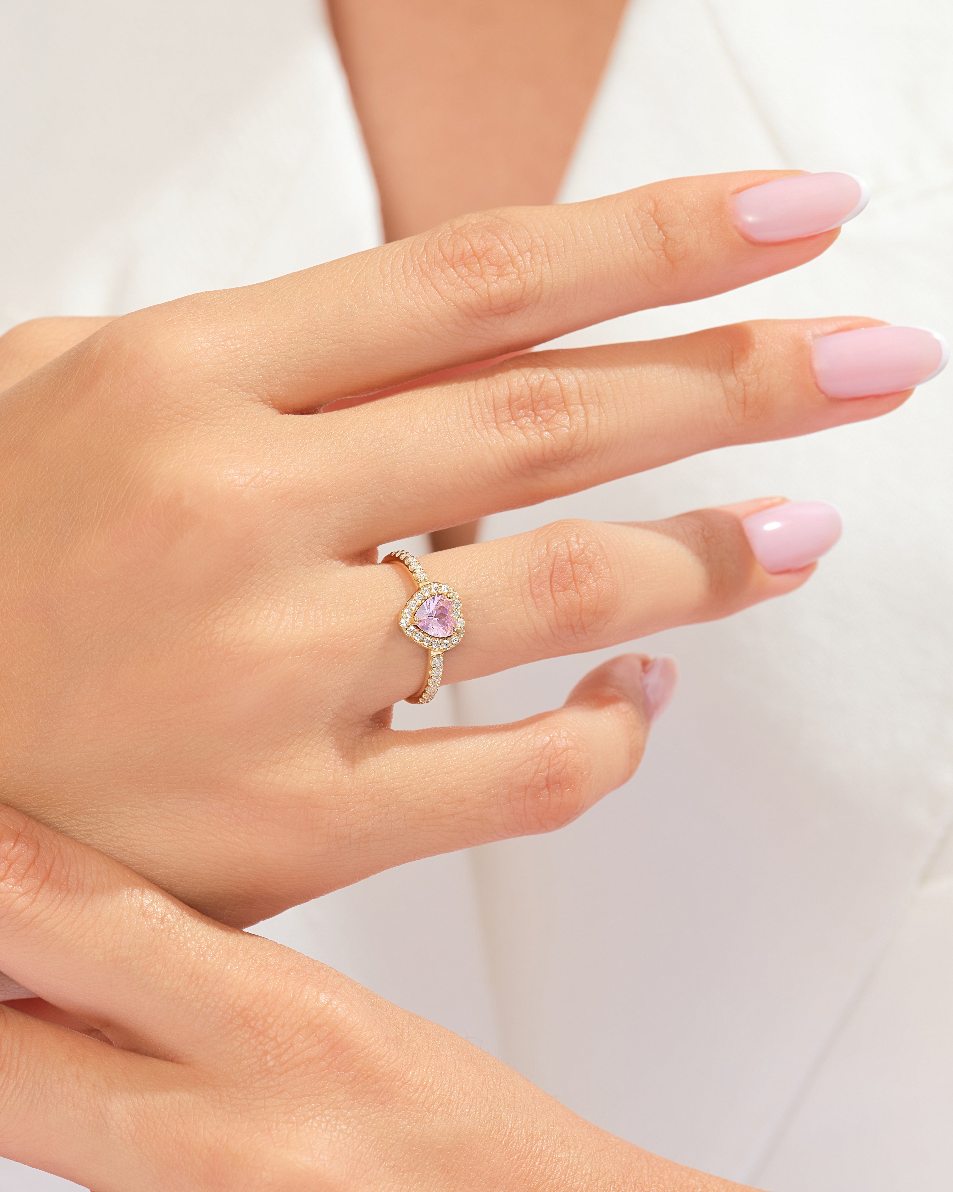 Pink Heart Cut Promise Ring