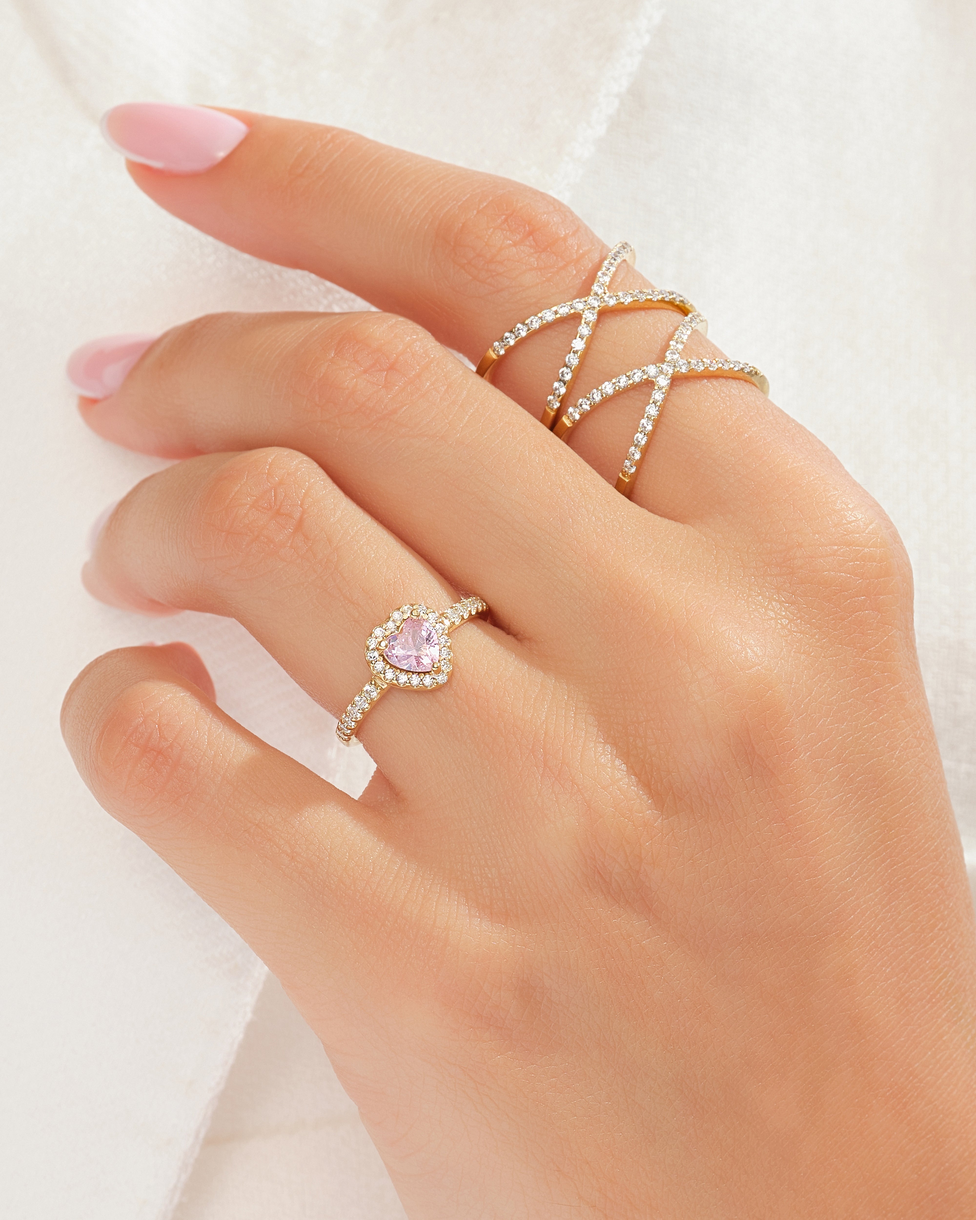 Pink Heart Cut Promise Ring