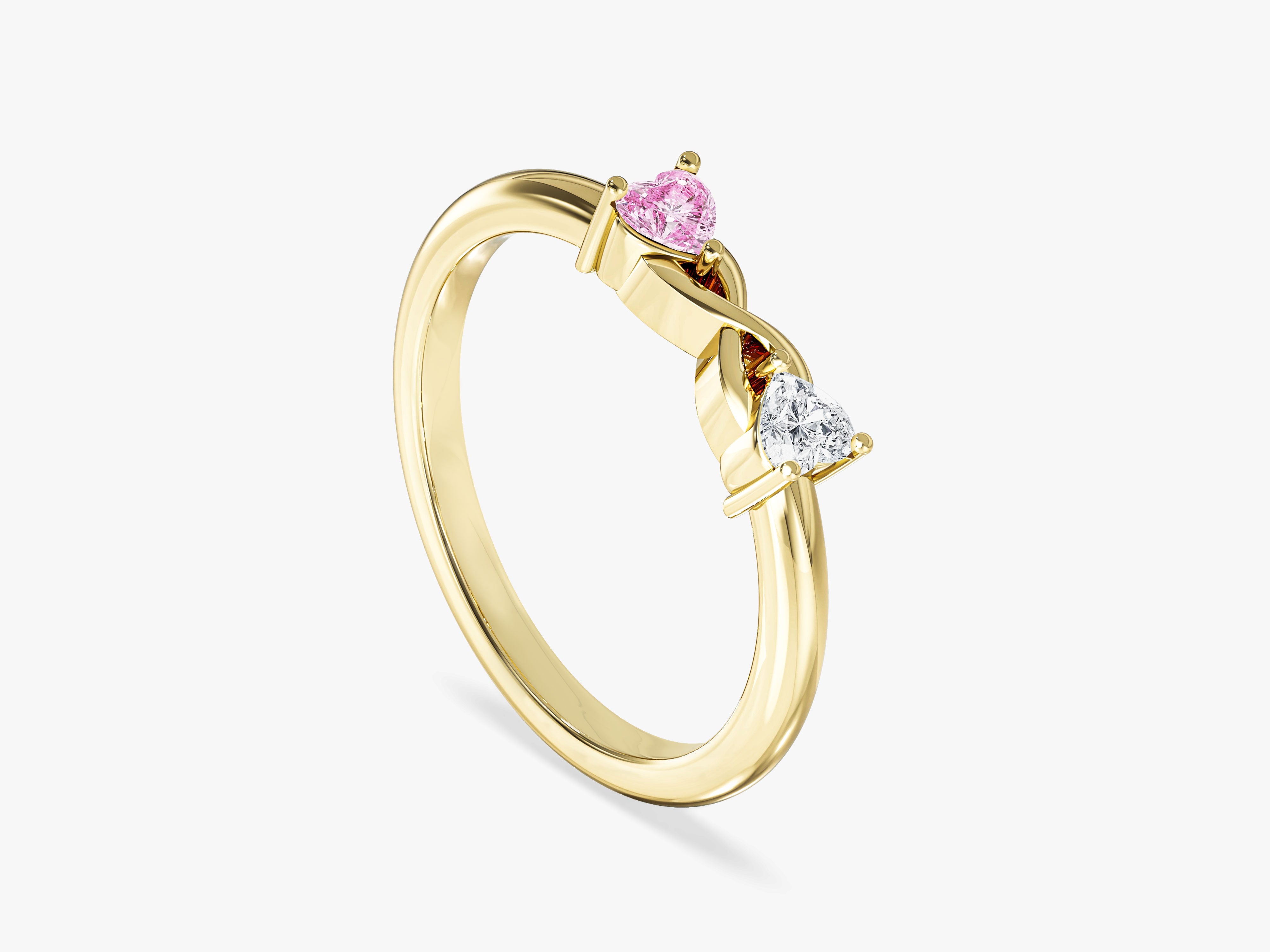 Dainty Split Shank Heart Cut Promise Ring