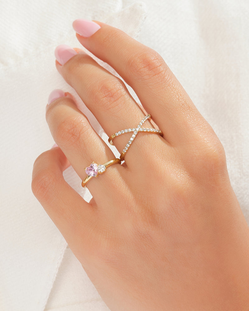 Pink Double Heart Promise Ring – Eternate