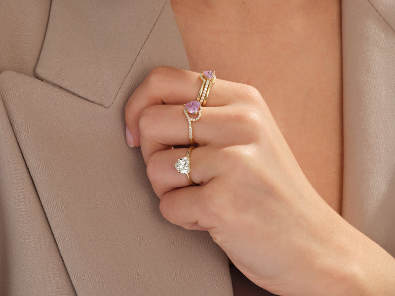 Halo Heart Gemstone Engagement Ring