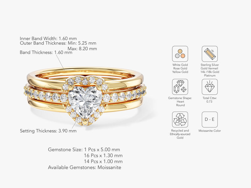 Trio Heart Lab Grown Diamond Engagement Ring