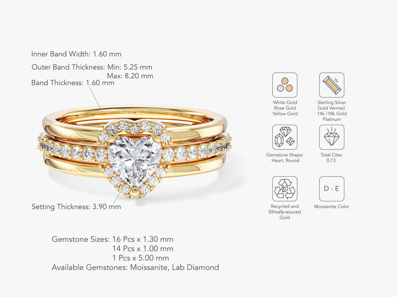 Trio Heart Lab Grown Diamond Engagement Ring