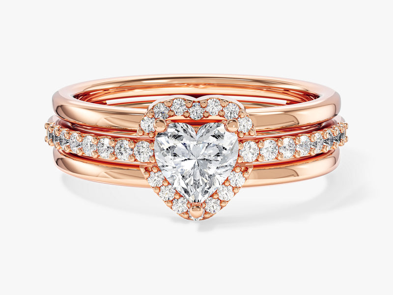 Trio Heart Lab Grown Diamond Engagement Ring