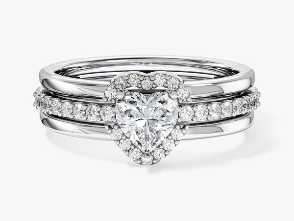 Trio Heart Moissanite Engagement Ring