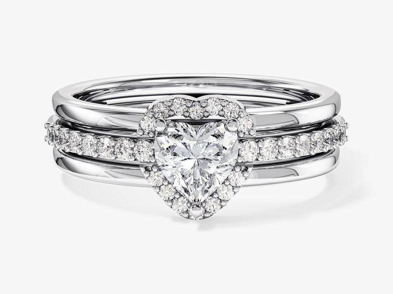 Trio Heart Moissanite Engagement Ring