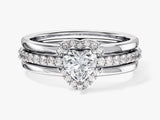 Trio Heart Lab Grown Diamond Engagement Ring