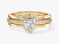 Trio Heart Lab Grown Diamond Engagement Ring