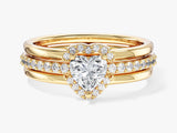 Trio Heart Lab Grown Diamond Engagement Ring