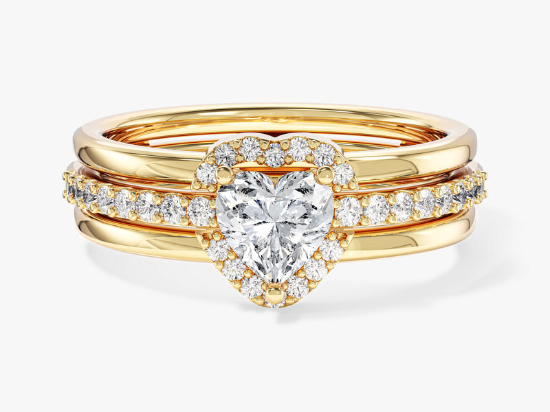 Trio Heart Moissanite Engagement Ring