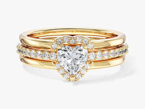 Trio Heart Moissanite Engagement Ring