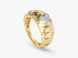 Gold ring with heart-shaped diamond, jewelry design