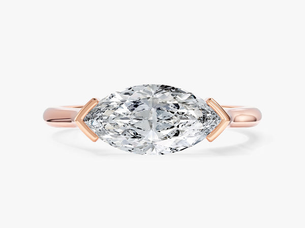 East-West Marquise Lab Grown Diamond Engagement Ring