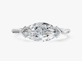 East-West Marquise Lab Grown Diamond Engagement Ring