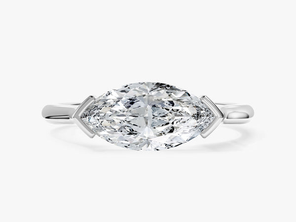 East-West Marquise Lab Grown Diamond Engagement Ring