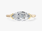 East-West Marquise Natural Diamond Engagement Ring