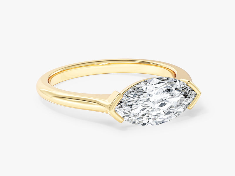 East-West Marquise Lab Grown Diamond Engagement Ring