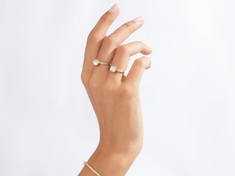 East-West Oval Natural Diamond Engagement Ring