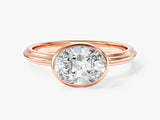 East-West Oval Lab Grown Diamond Engagement Ring