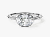 East-West Oval Moissanite Engagement Ring