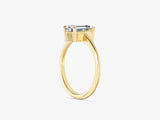 Solo Emerald Cut Natural Diamond Engagement Ring