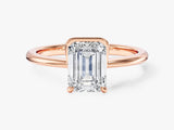 Solo Emerald Cut Natural Diamond Engagement Ring