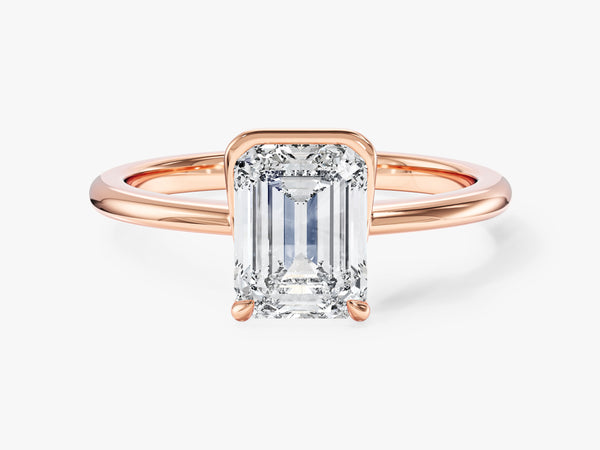 Solo Emerald Cut Moissanite Engagement Ring