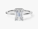 Solo Emerald Cut Moissanite Engagement Ring
