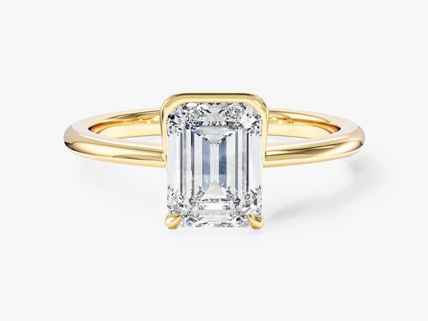 Solo Emerald Cut Moissanite Engagement Ring