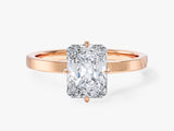 Flat Band Radiant Cut Lab Grown Diamond Engagement Ring