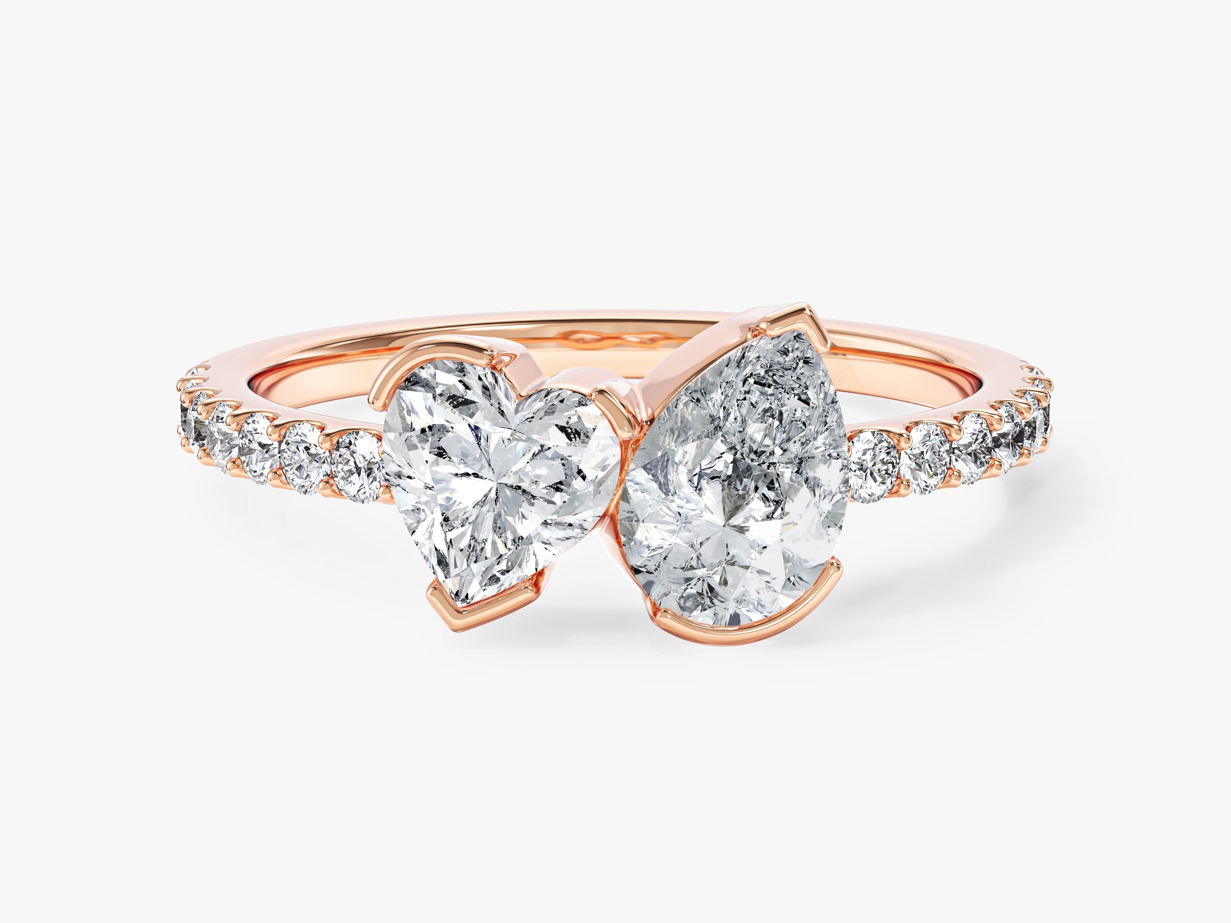 Heart and Pear Cut Moissanite Engagement Ring