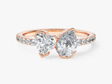 Heart and Pear Cut Moissanite Engagement Ring